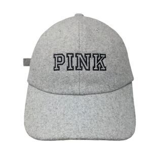 PINK Slideback Hat Gray One Size Solid Embroidered Victoria's Secret